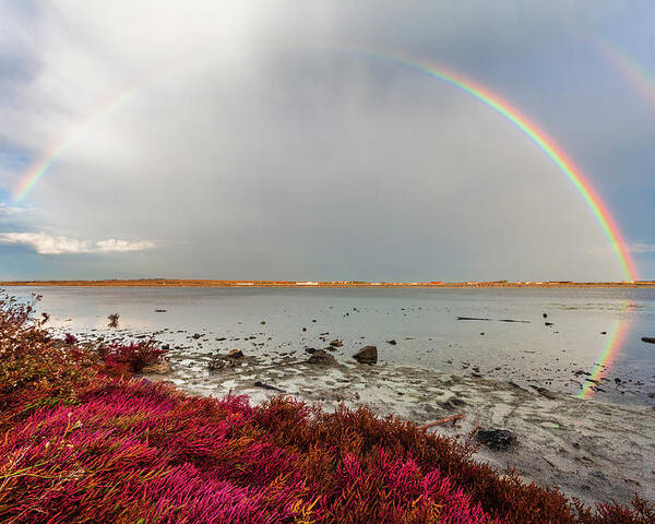 Atanasovsko Lake Poster featuring the photograph Rainbow by Evgeni Dinev