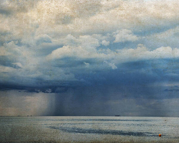 Sea Poster featuring the photograph Rainy day by Yasmina Baggili