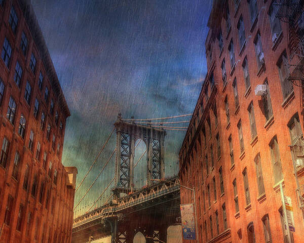 Brooklyn Poster featuring the photograph Rainy Evening in Brooklyn by Cate Franklyn