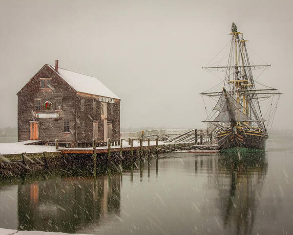 Salem Poster featuring the photograph Silently the snow falls. by Jeff Folger
