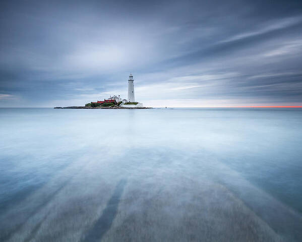 St Mary's Lighthouse Poster featuring the photograph Sliver - St Mary's Lighthouse by Anita Nicholson