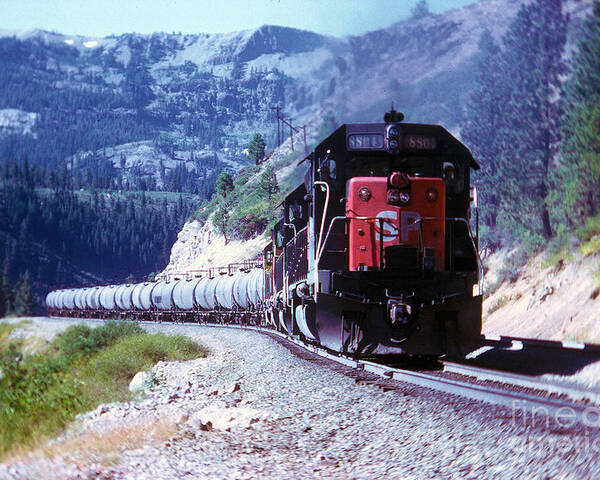 Train Poster featuring the photograph VINTAGE RAILROAD - Southern Pacific SD45 8804 Oil Train by John and Sheri Cockrell