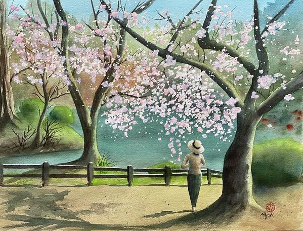 Cherry Blossom Poster featuring the painting Spring Beauties by Kelly Miyuki Kimura
