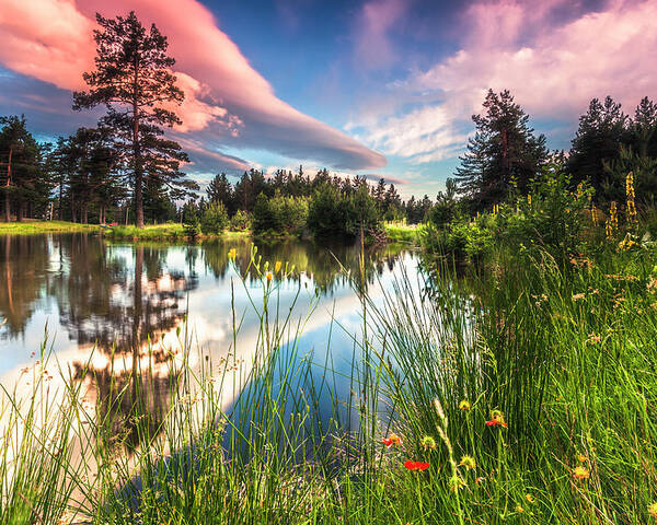 Mountain Poster featuring the photograph Spring Lake by Evgeni Dinev