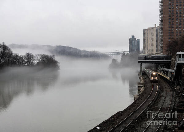 Inwood Poster featuring the photograph Spuyten Duyvil with Fog by Cole Thompson