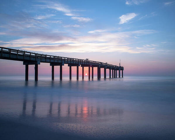 Sunrise Poster featuring the photograph St Johns County Pier Sunrise by Joe Leone