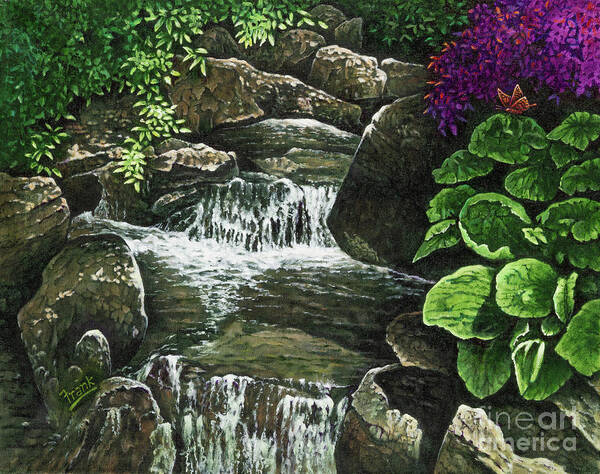Brook Poster featuring the painting Sunny Brook by Michael Frank