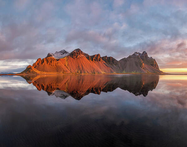 Vestrahorn Poster featuring the photograph Sunrise at Vestrahorn by Alexios Ntounas