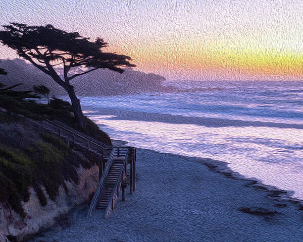 Ngc Poster featuring the photograph Sunset Painting at Carmel Beach by Robert Carter