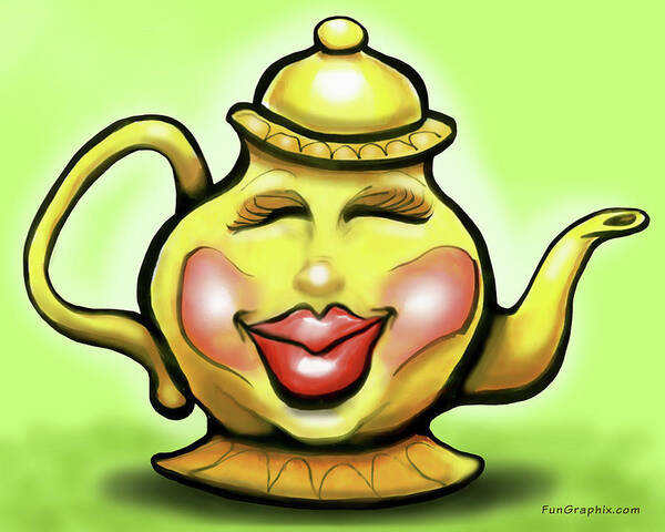 Tea Poster featuring the digital art Teapot by Kevin Middleton