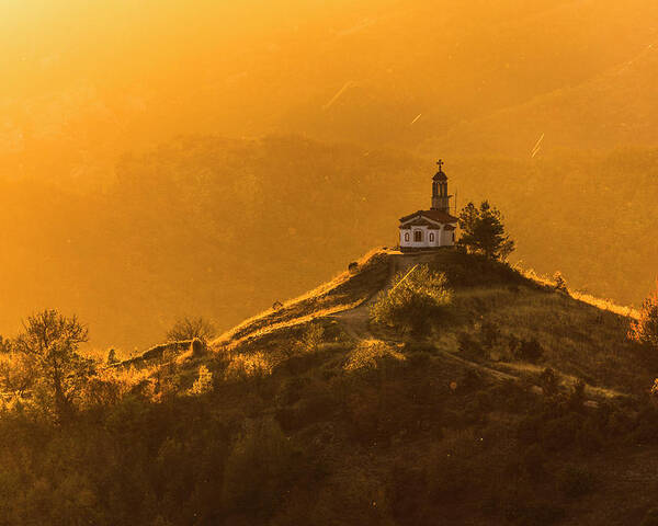 Bulgaria Poster featuring the photograph Temple In a Holy Mountain by Evgeni Dinev