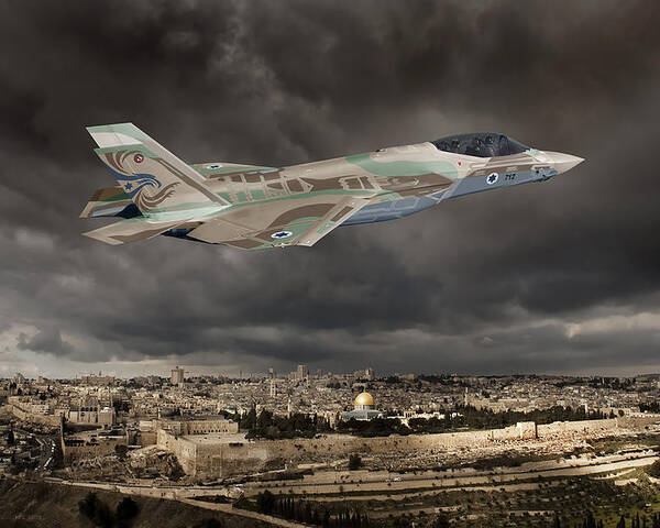 Lightning Poster featuring the digital art TF-35I Barak II by Custom Aviation Art