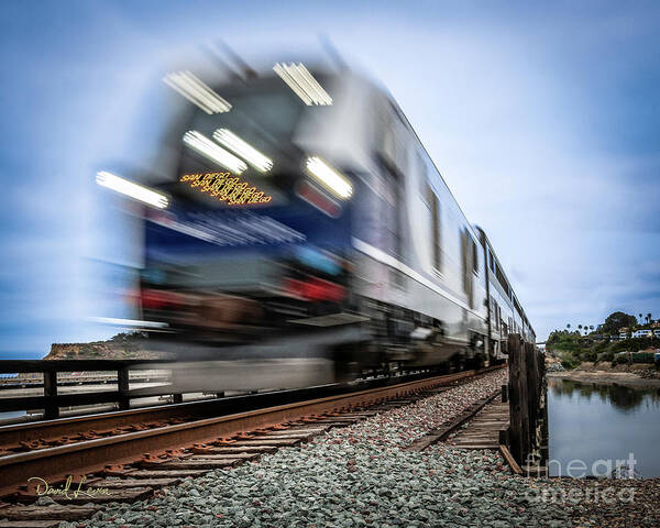 Amtrak Poster featuring the photograph The Amtrak Pacific Surfliner is On Time by David Levin