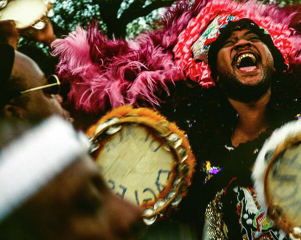 Mardi Gras Poster featuring the photograph The Big Chief - Mardi Gras Black Indian Parade, New Orleans by Earth And Spirit