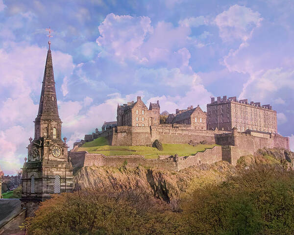 Castle Of Edinburgh Poster featuring the digital art The Castle of Edinburgh by SnapHappy Photos