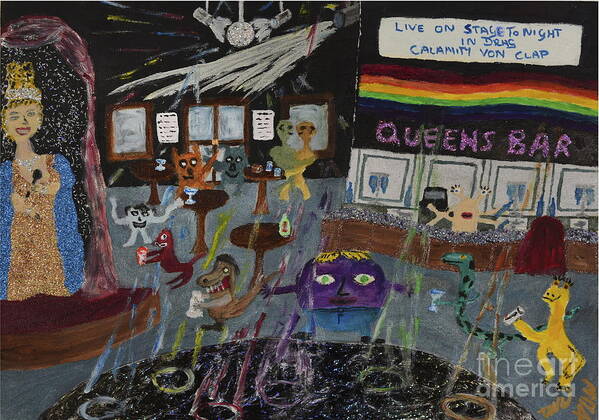 Lgbtq Poster featuring the painting The Gay scene is not what it once was by David Westwood