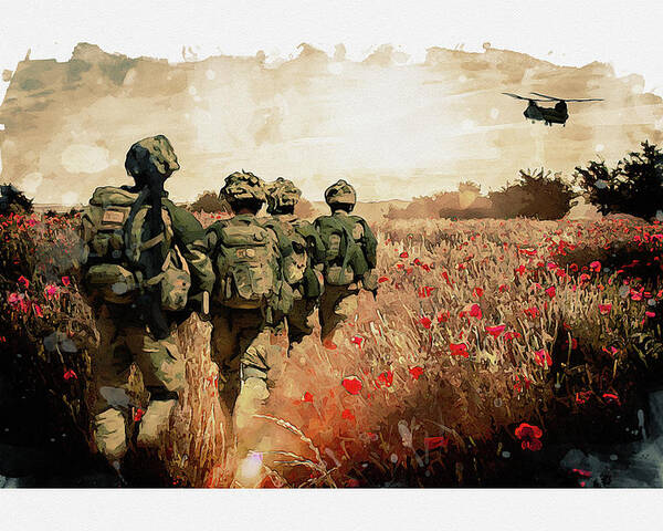 Soldiers And Poppies Poster featuring the digital art The Last Ride by Airpower Art