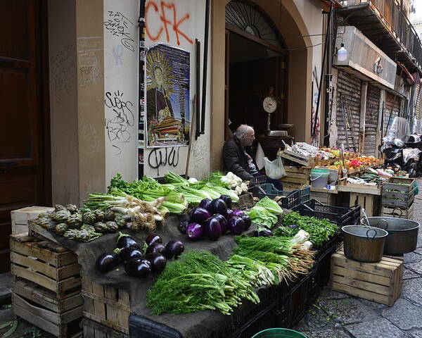 Market Poster featuring the photograph The Market in Palermo, Sicily by Regina Muscarella