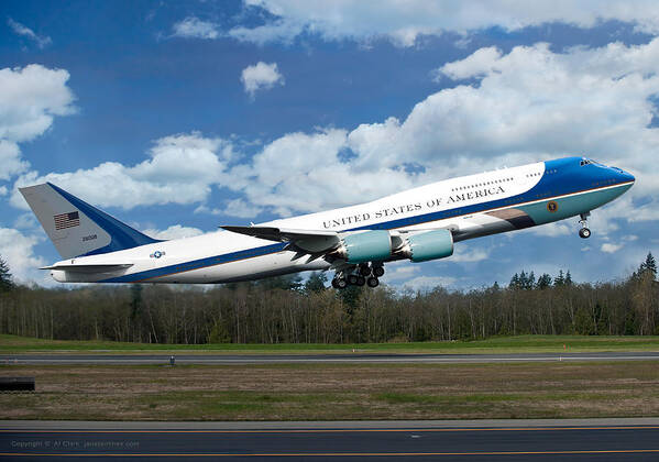 Air Force One Poster featuring the digital art The New VC-25 Air Force One by Custom Aviation Art