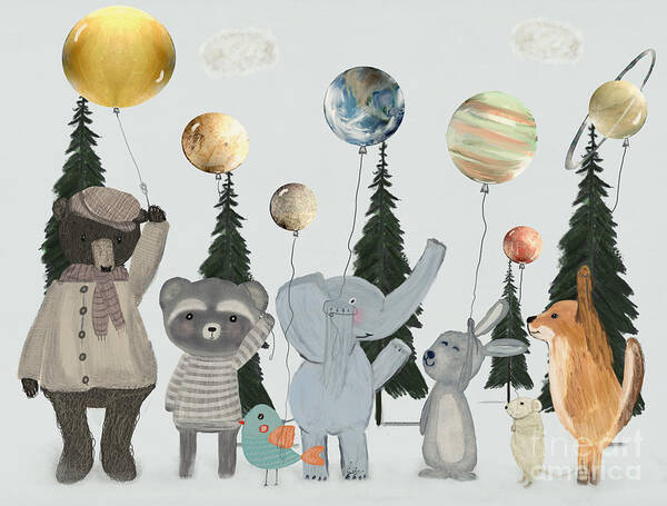 Solar System Poster featuring the painting The Solar Parade by Bri Buckley