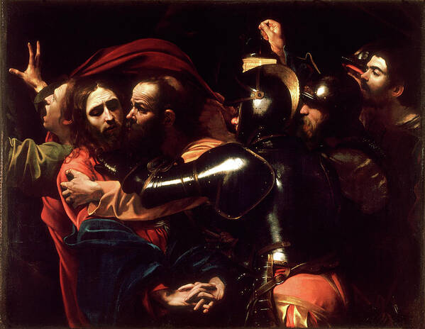 Passion Poster featuring the painting The Taking of Christ by Michelangelo Merisi da Caravaggio