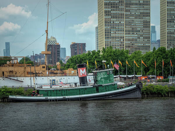 Philadelphia Poster featuring the photograph The Tugboat Jupiter at Penns Landing by Kristia Adams