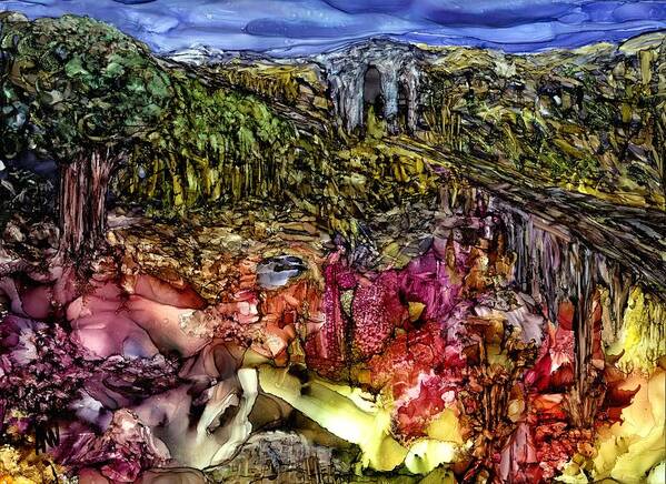 Alcohol Ink Poster featuring the painting There's Magic in the Landscape by Angela Marinari