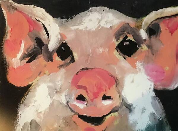 Pig Poster featuring the painting This Little Piggy by Elaine Elliott