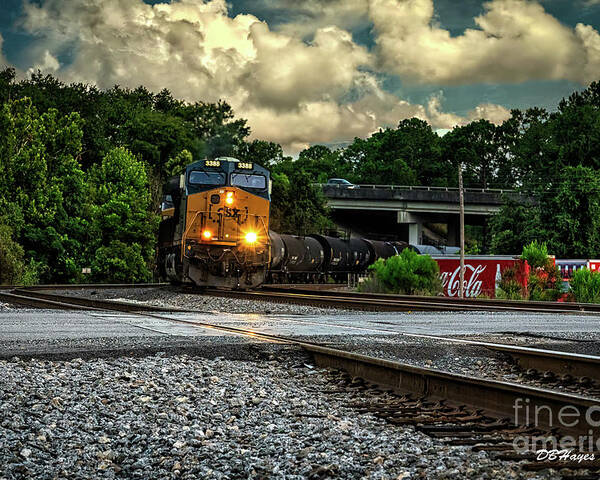 Trains Poster featuring the photograph Train and Tracks by DB Hayes