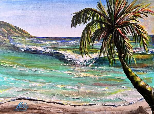 Palm Poster featuring the painting Turquoise Bay by Kelly Smith