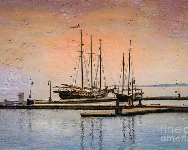 Schooner Poster featuring the photograph Two Schooners at Bay by Shelia Hunt
