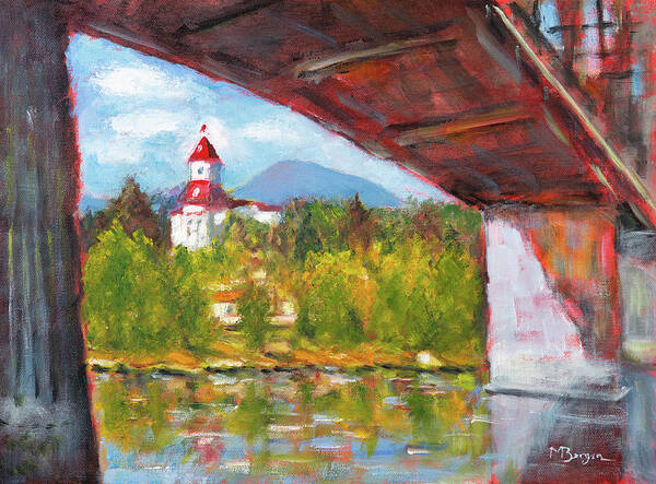 Van Buren Bridge Poster featuring the painting Under the Van Buren Bridge by Mike Bergen