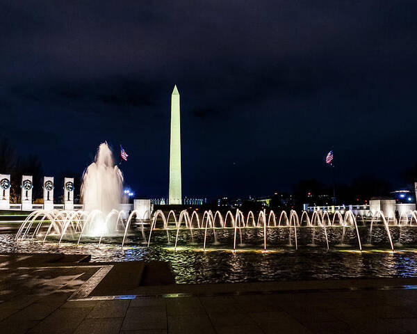 Washington Monument Poster featuring the digital art Washington Monument from the World War II Memorial by SnapHappy Photos