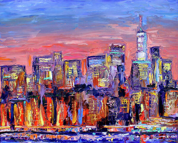 City Skyline Poster featuring the painting West Side by Teresa Moerer