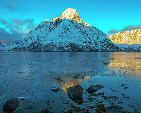 Northern Light Poster featuring the photograph Winter afternoon in Lofoten, Nordland 3 by Dubi Roman