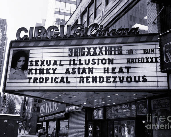 Cinema 69 Porn - X Rated Movie Marquee 69 of 150 Poster by David Lombard - Fine Art America