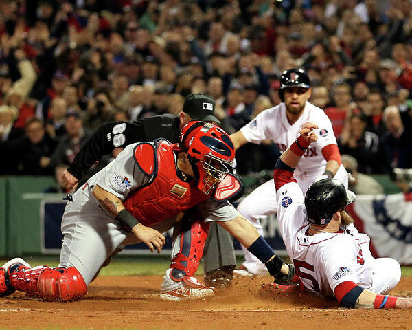 Playoffs Poster featuring the photograph Yadier Molina and Jonny Gomes by Rob Carr