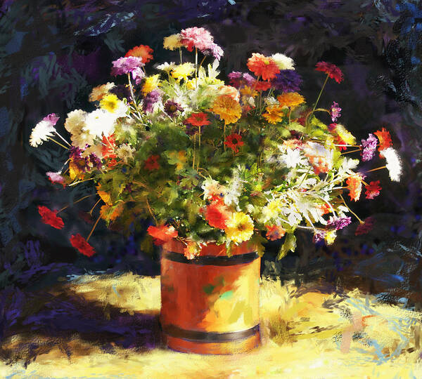 Flowers Poster featuring the painting Summer Flowers by Sandra Selle Rodriguez