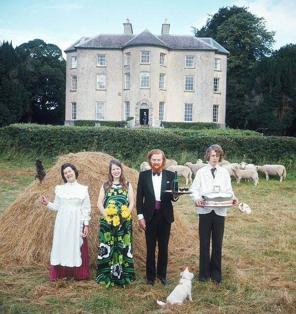 Young Men Poster featuring the photograph Longfield House And Staff by Slim Aarons