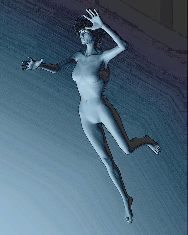 Yin Poster featuring the digital art Yin in Flight 2 by Michaelalonzo Kominsky