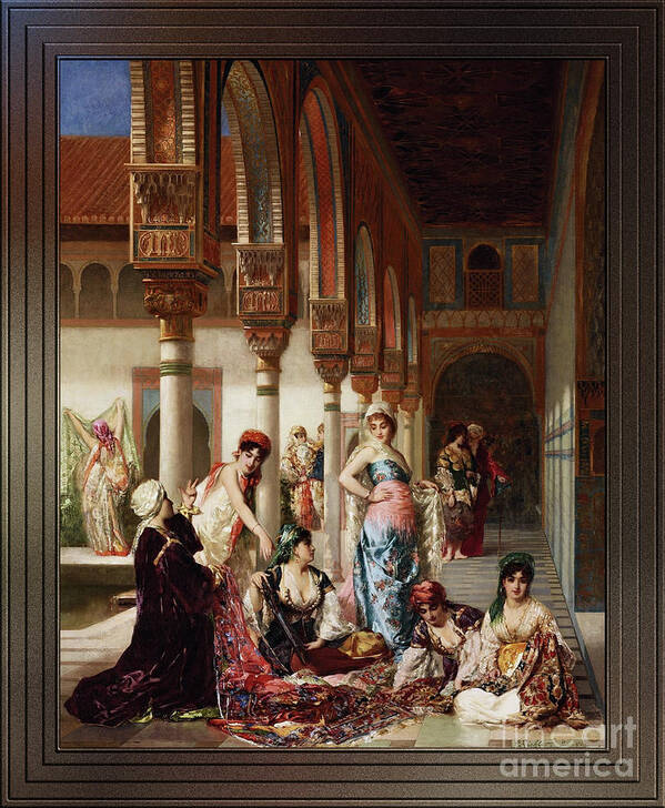 Silk Market Poster featuring the painting The Silk Market by Edouard Frederic Wilhelm Richter by Rolando Burbon