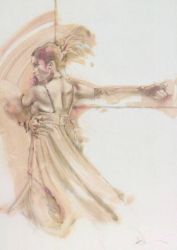 Dance Poster featuring the mixed media TANGO study 2 by Charles Willmott