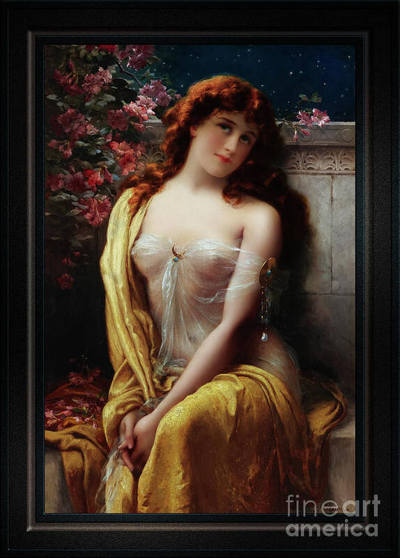 Starlight Poster featuring the painting Starlight by Emile Vernon Classical Fine Art Old Masters Reproduction by Rolando Burbon
