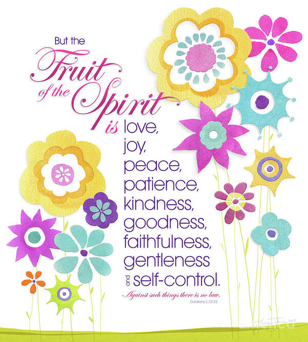 Fruit Of The Spirit Poster featuring the mixed media Fruit of the Spirit by Shevon Johnson