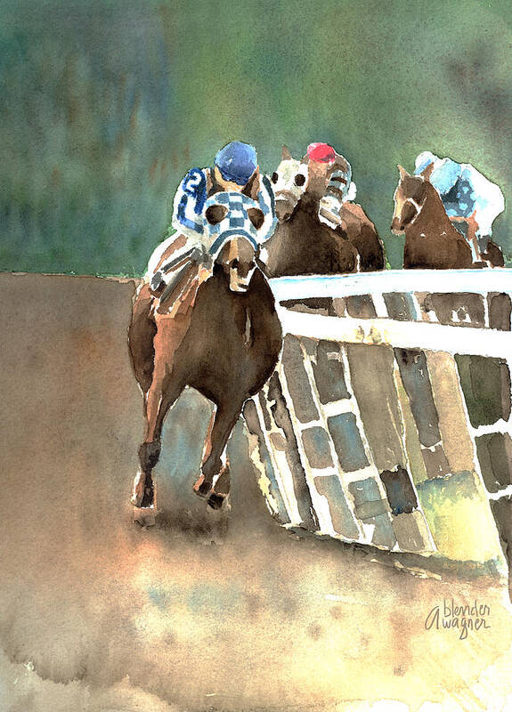 Into The Stretch And Headed For Home-Secretariat by Arline Wagner