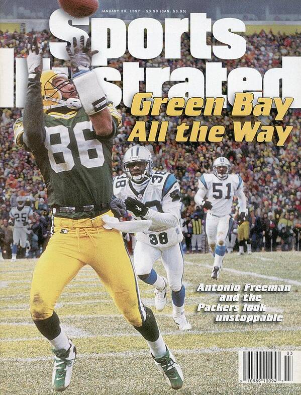 Magazine Cover Poster featuring the photograph Green Bay Packers Antonio Freeman, 1997 Nfc Championship Sports Illustrated Cover by Sports Illustrated
