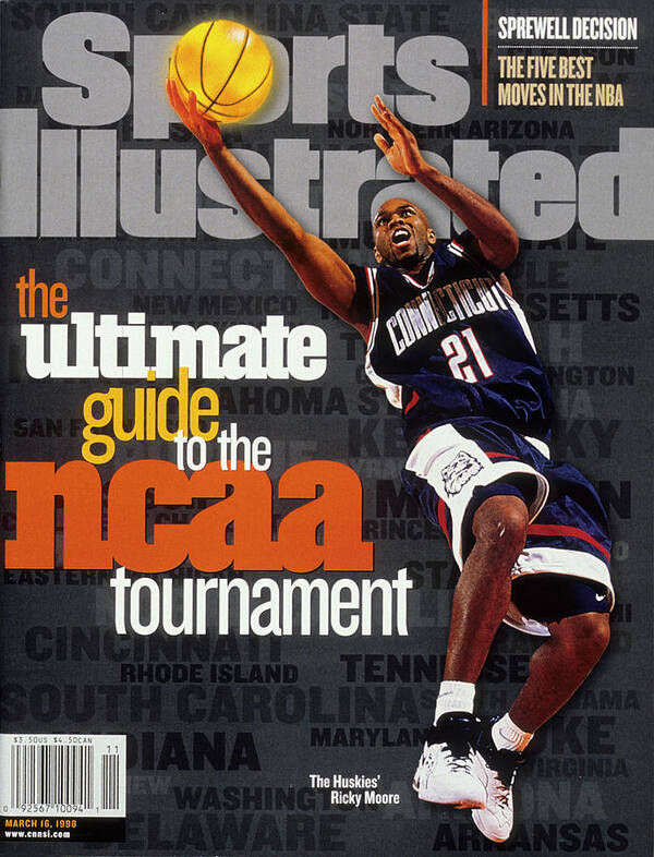 Sports Illustrated Poster featuring the photograph University Of Connecticut Ricky Moore, 1997 Ncaa Tournament Sports Illustrated Cover by Sports Illustrated