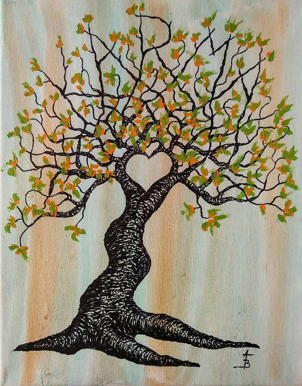 Karma Poster featuring the drawing Karma Love Tree #2 by Aaron Bombalicki