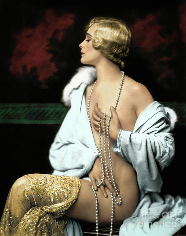 Vintage Poster featuring the digital art Pearls by Franchi Torres