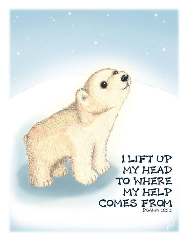 Polar Bear Poster featuring the digital art Faith by Jerry Ruffin